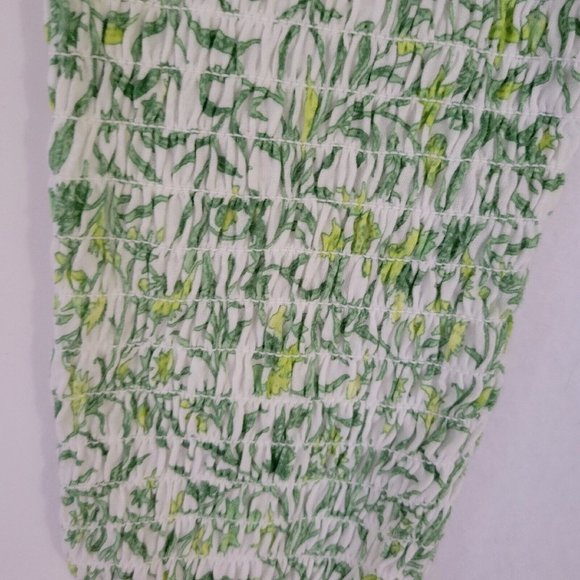 INC Green White Fitted Dress Shirred Size XL New - Picture 2 of 13